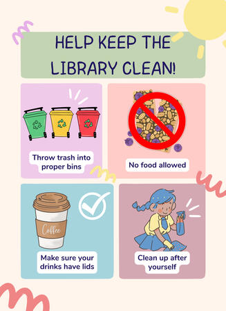 Library Rules Flyer, Canva, 2022