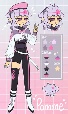 Pomme Character Sheet, Paint Tool SAI, 2023